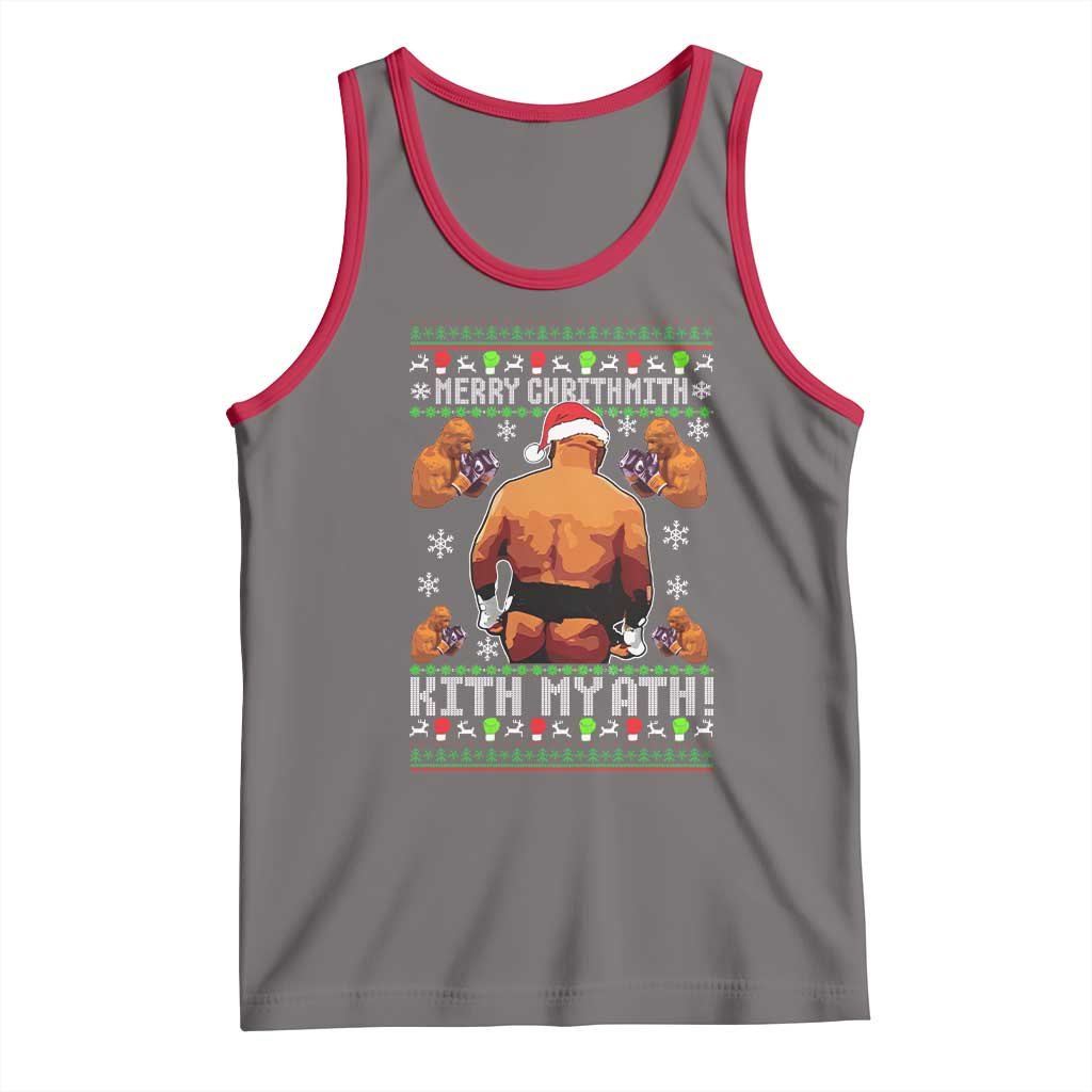 Merry Chrithmith Kith My Ath Funny Ugly Christmas Tank Top TS10 Deep Heather Red Print Your Wear
