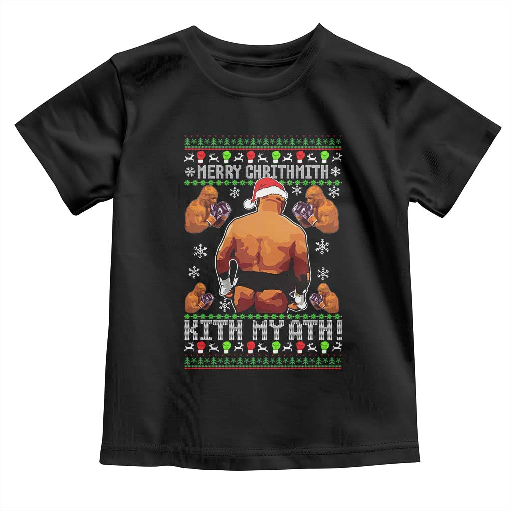 Merry Chrithmith Kith My Ath Funny Ugly Christmas Toddler T Shirt TS10 Black Print Your Wear