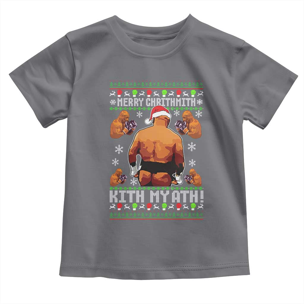 Merry Chrithmith Kith My Ath Funny Ugly Christmas Toddler T Shirt TS10 Charcoal Print Your Wear