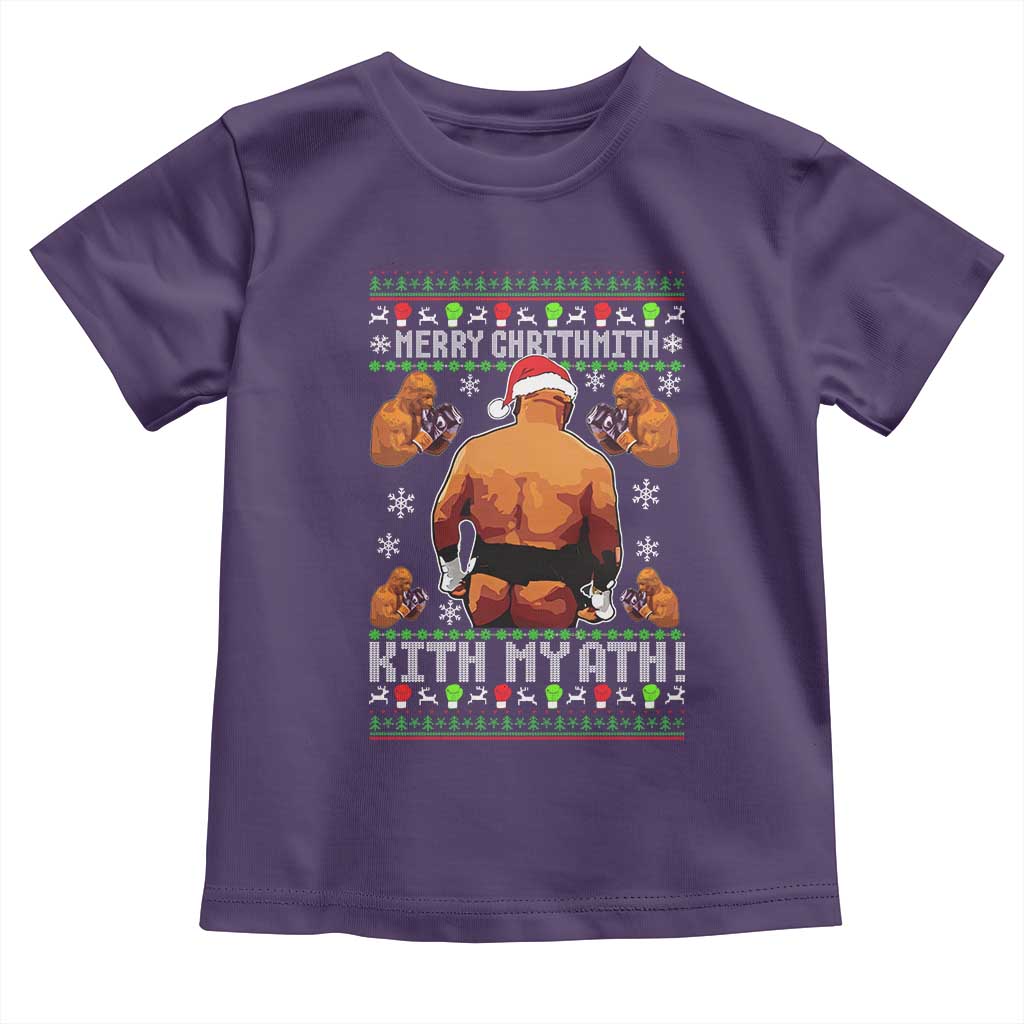 Merry Chrithmith Kith My Ath Funny Ugly Christmas Toddler T Shirt TS10 Purple Print Your Wear