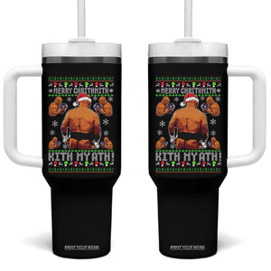 Merry Chrithmith Kith My Ath Funny Ugly Christmas Tumbler With Handle TS10 One Size: 40 oz Black Print Your Wear