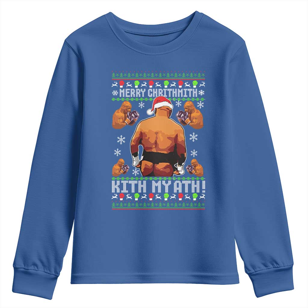 Merry Chrithmith Kith My Ath Funny Ugly Christmas Youth Sweatshirt TS10 Royal Blue Print Your Wear