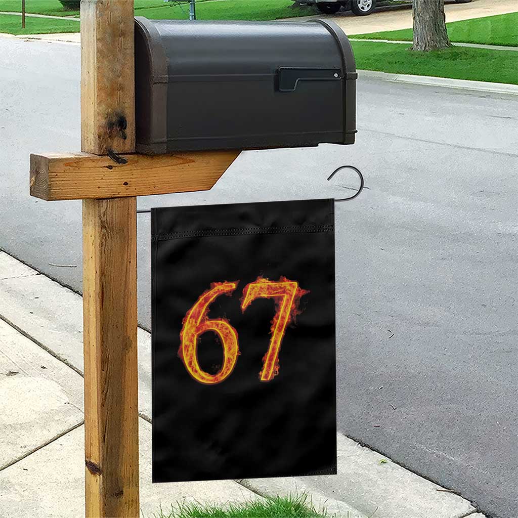 Fire Flame Number 67 Garden Flag Funny Six Seven Gen Alpha Slang Meme Sports Team Jersey TS10 Print Your Wear