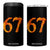 Fire Flame Number 67 4 in 1 Can Cooler Tumbler Funny Six Seven Gen Alpha Slang Meme Sports Team Jersey TS10 One Size: 16 oz Black Print Your Wear