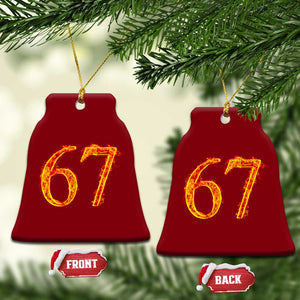 Fire Flame Number 67 Ceramic Ornament Funny Six Seven Gen Alpha Slang Meme Sports Team Jersey TS10 Print Your Wear