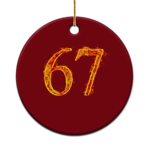 Fire Flame Number 67 Ceramic Ornament Funny Six Seven Gen Alpha Slang Meme Sports Team Jersey TS10 1pc Red Print Your Wear