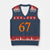 Fire Flame Number 67 V-Neck Knit Sweater Vest Funny Six Seven Gen Alpha Slang Meme Sports Team Jersey TS10 Navy Red Print Your Wear