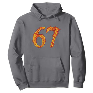 Fire Flame Number 67 Hoodie Funny Six Seven Gen Alpha Slang Meme Sports Team Jersey TS10 Charcoal Print Your Wear