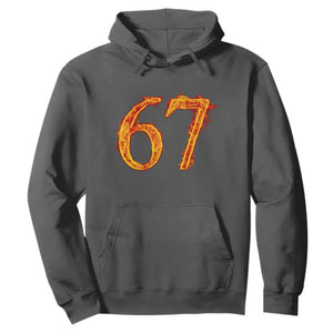Fire Flame Number 67 Hoodie Funny Six Seven Gen Alpha Slang Meme Sports Team Jersey TS10 Dark Heather Print Your Wear