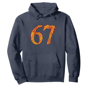 Fire Flame Number 67 Hoodie Funny Six Seven Gen Alpha Slang Meme Sports Team Jersey TS10 Navy Print Your Wear