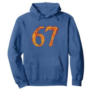 Fire Flame Number 67 Hoodie Funny Six Seven Gen Alpha Slang Meme Sports Team Jersey TS10 Royal Blue Print Your Wear