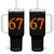 Fire Flame Number 67 Tumbler With Handle Funny Six Seven Gen Alpha Slang Meme Sports Team Jersey - Print Your Wear