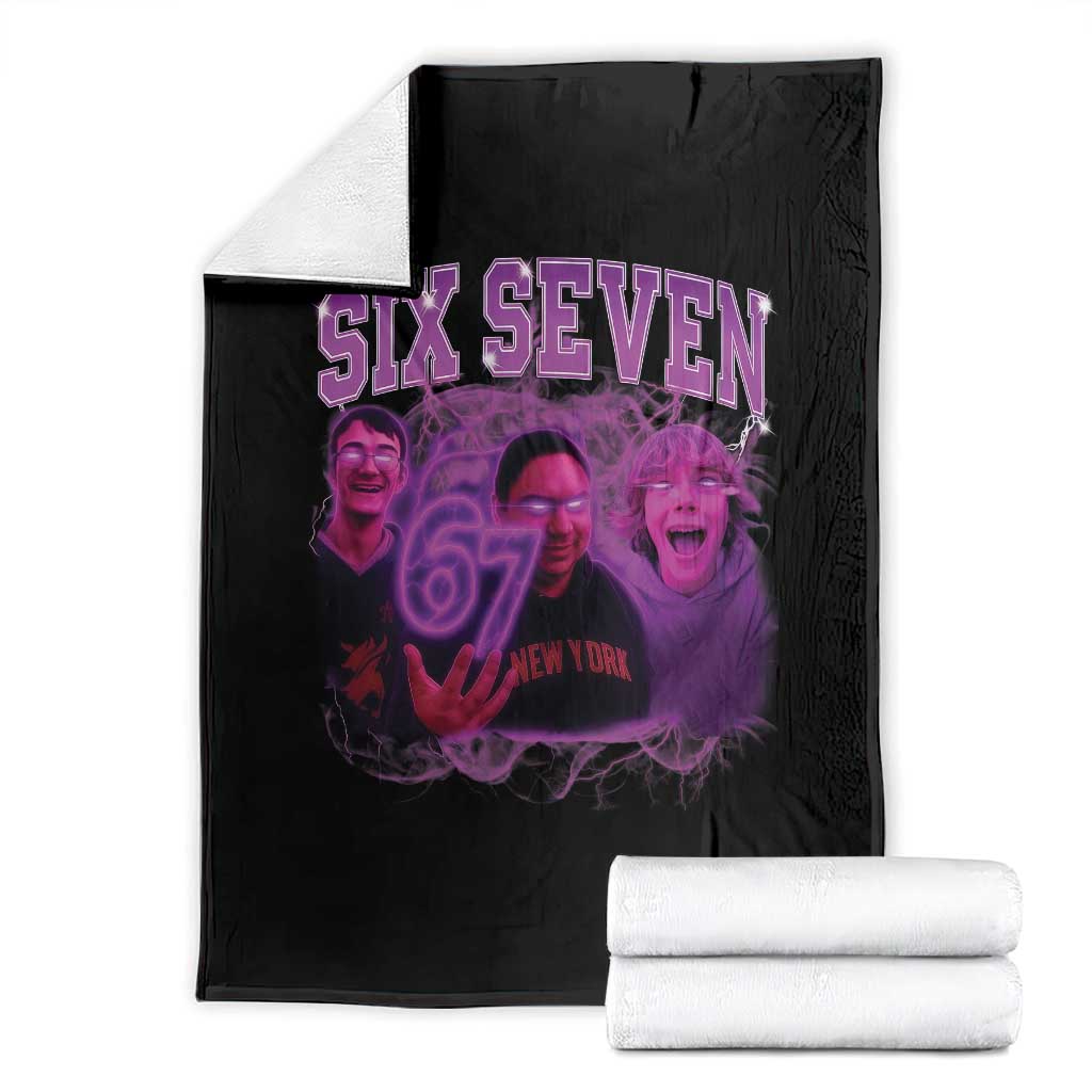 Funny Six Seven 6 7 Meme Throw Blanket The Mason 67 Kid Bootleg Gen Alpha Slang TS10 Black Print Your Wear