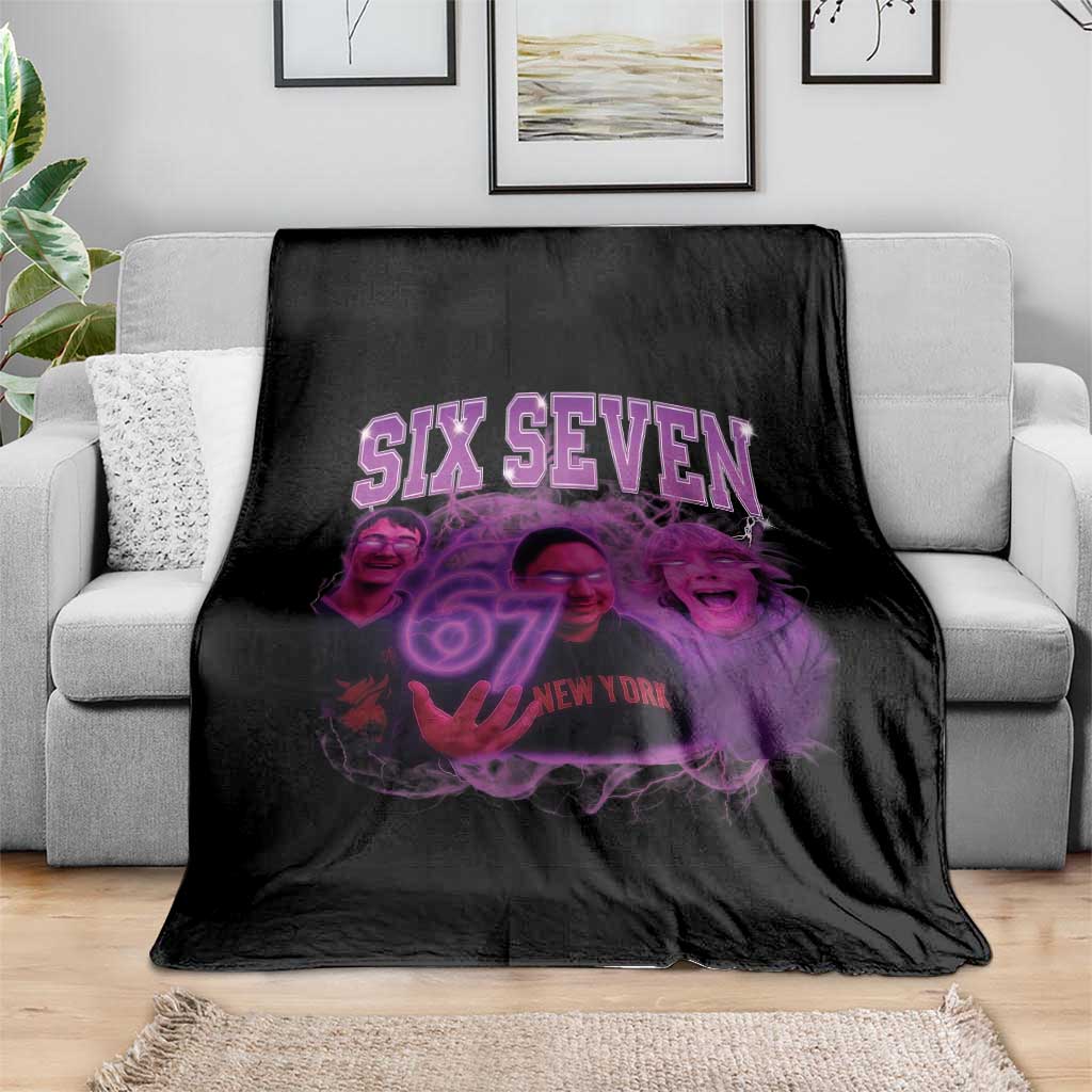 Funny Six Seven 6 7 Meme Throw Blanket The Mason 67 Kid Bootleg Gen Alpha Slang TS10 Print Your Wear