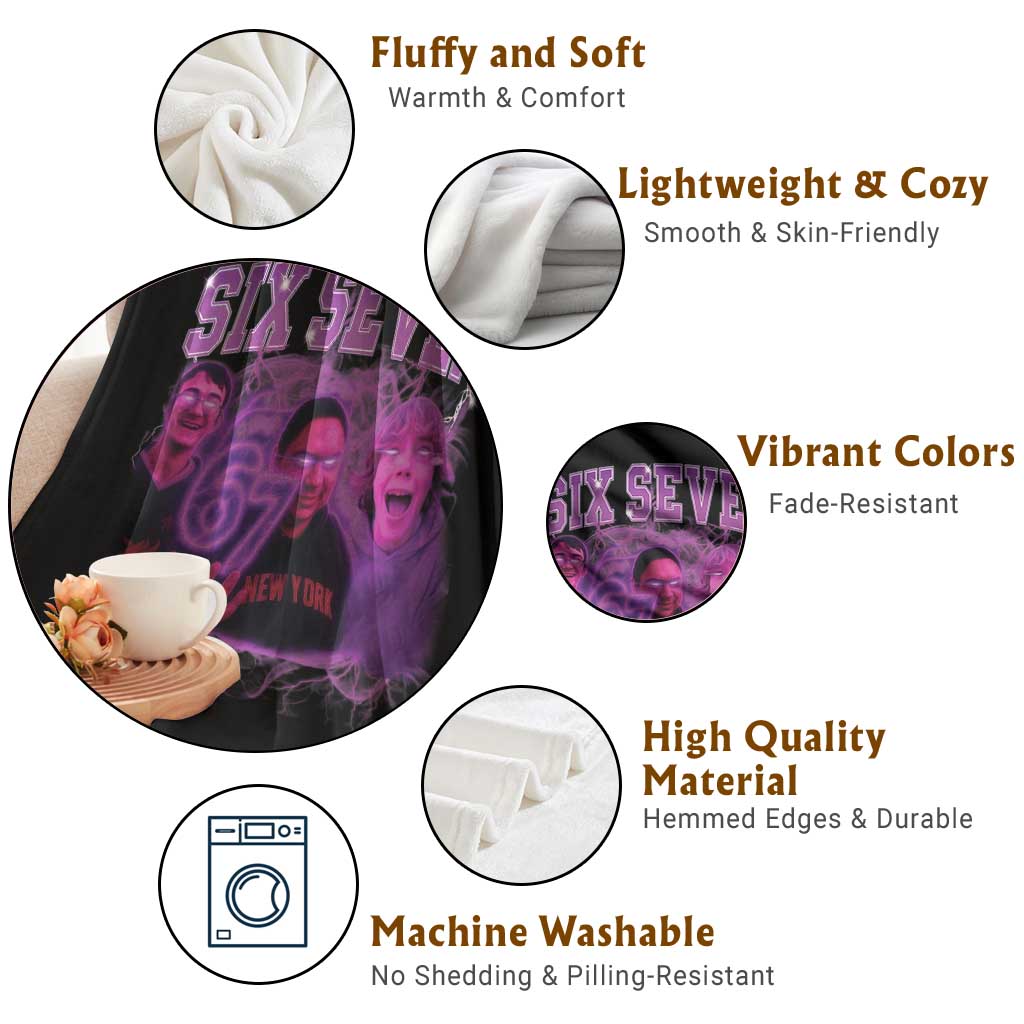 Funny Six Seven 6 7 Meme Throw Blanket The Mason 67 Kid Bootleg Gen Alpha Slang TS10 Print Your Wear