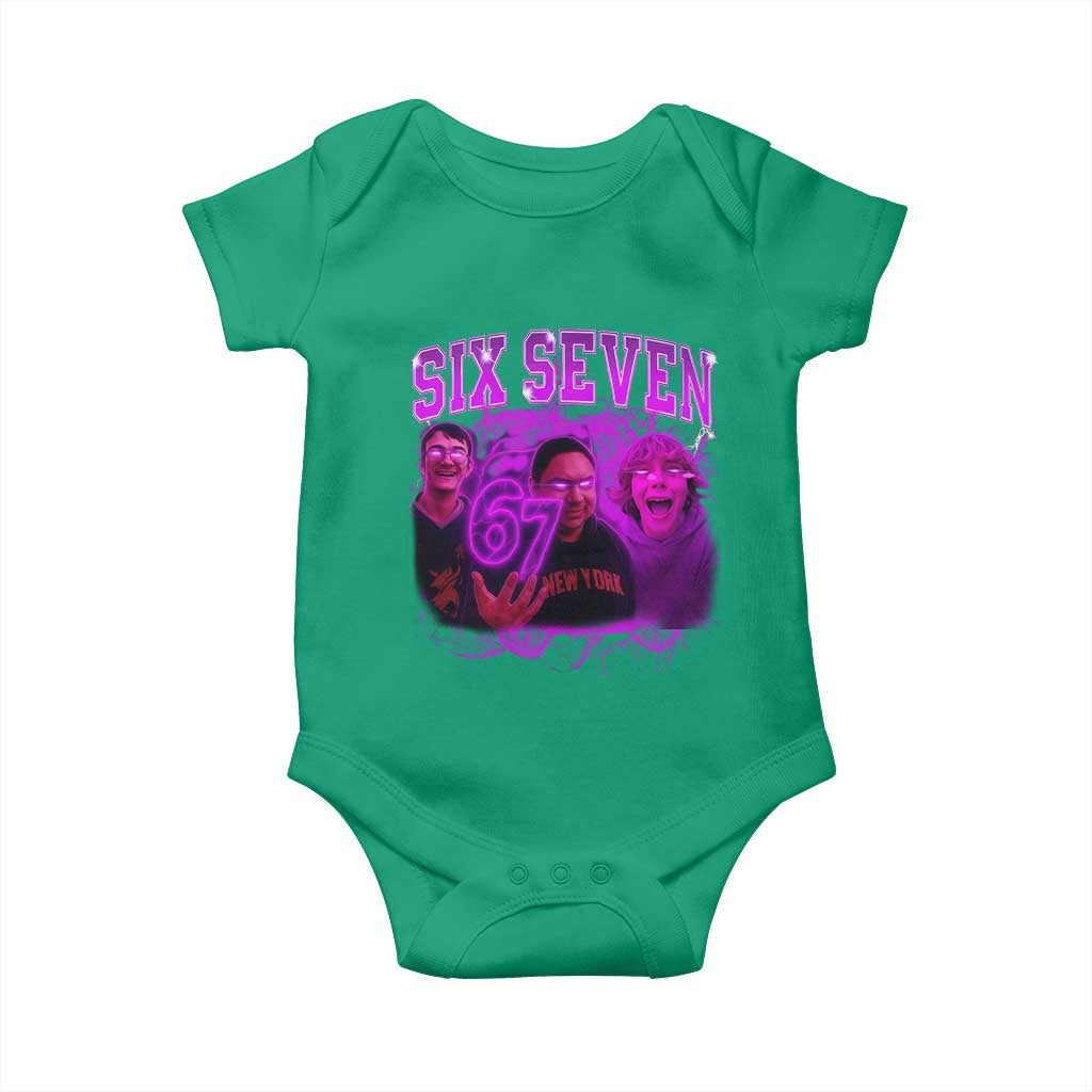 Funny Six Seven 6 7 Meme Baby Onesie The Mason 67 Kid Bootleg Gen Alpha Slang TS10 Irish Green Print Your Wear