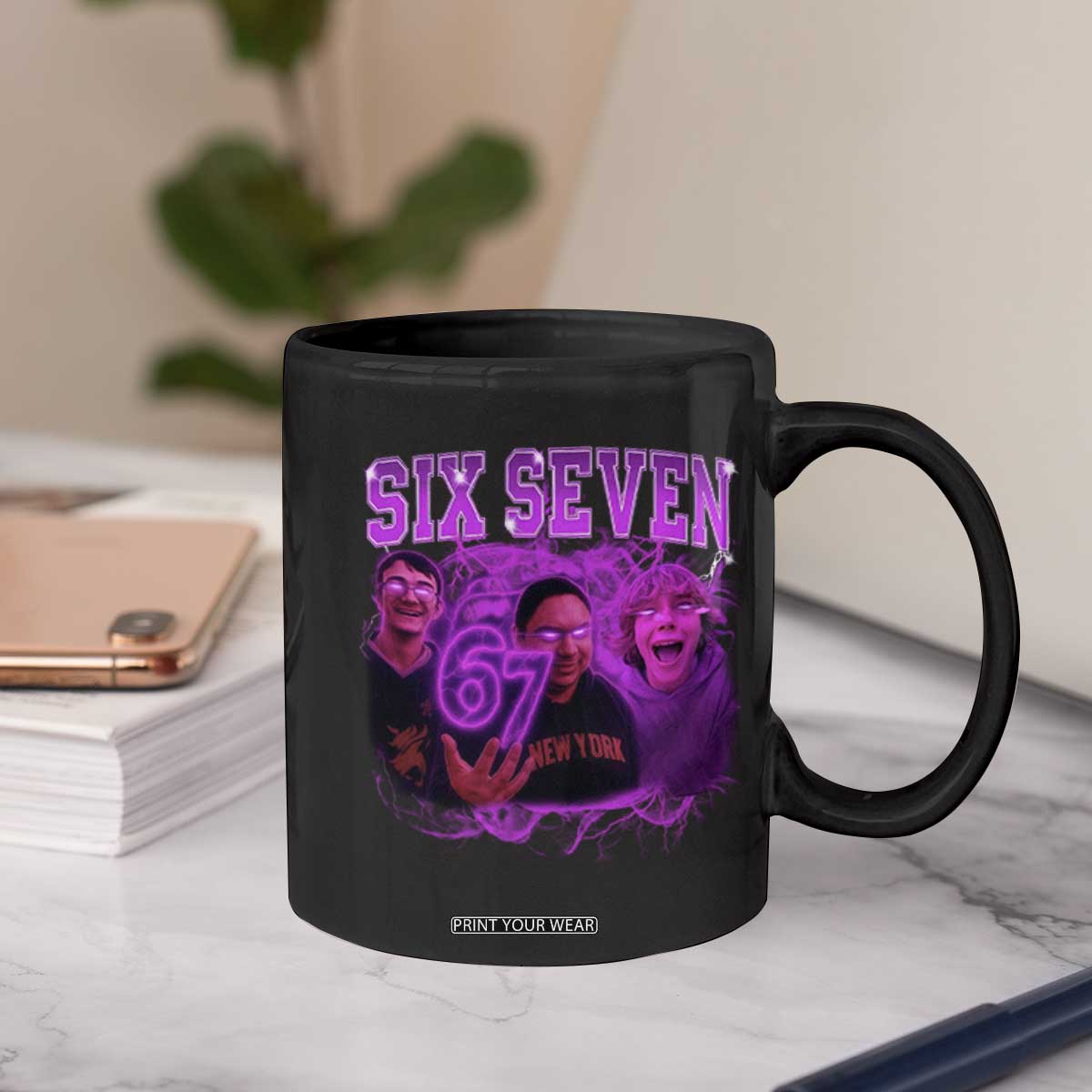 Funny Six Seven 6 7 Meme Coffee Mug The Mason 67 Kid Bootleg Gen Alpha Slang TS10 Print Your Wear