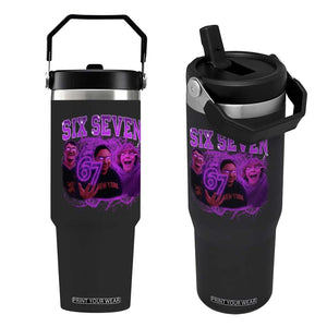 Funny Six Seven 6 7 Meme Flip Straw Tumbler The Mason 67 Kid Bootleg Gen Alpha Slang TS10 One Size: 30 oz Black Print Your Wear