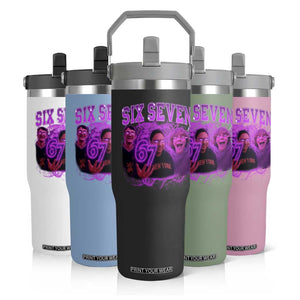 Funny Six Seven 6 7 Meme Flip Straw Tumbler The Mason 67 Kid Bootleg Gen Alpha Slang TS10 Print Your Wear