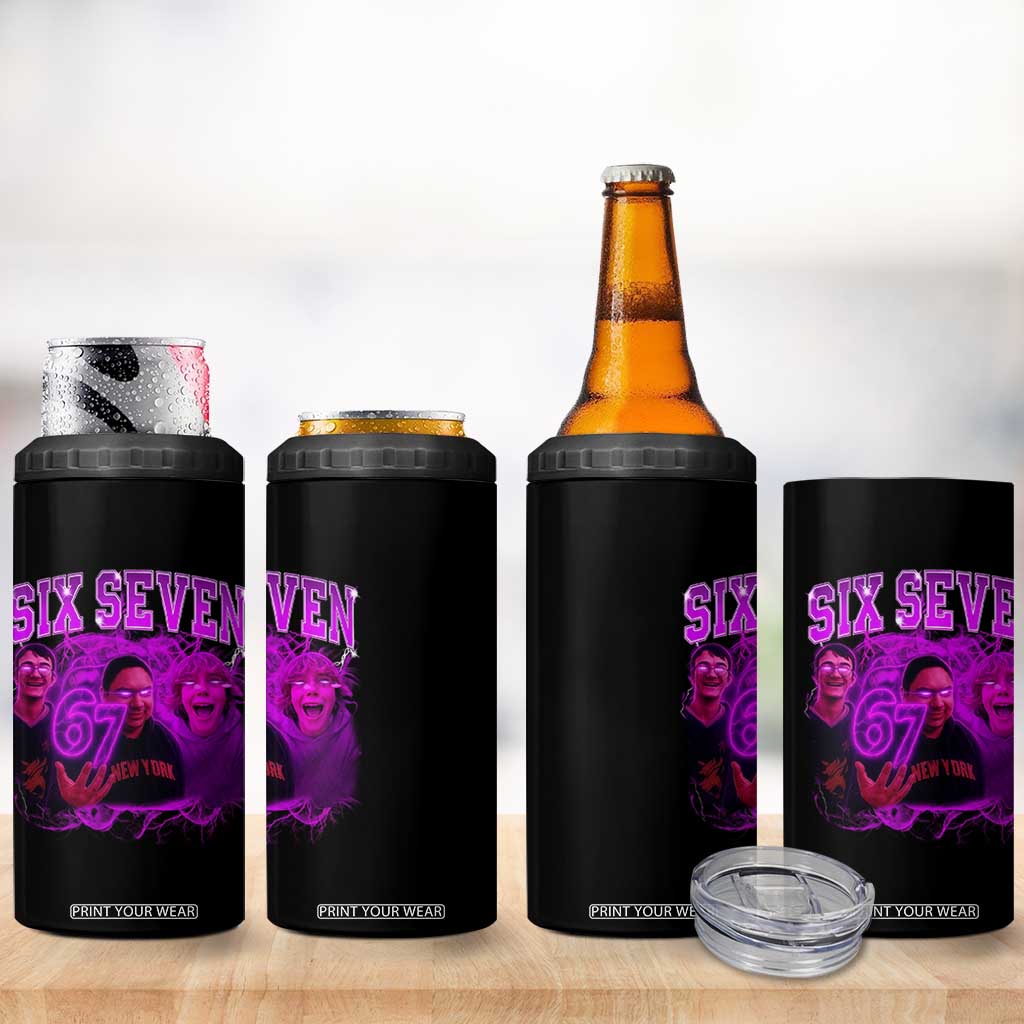 Funny Six Seven 6 7 Meme 4 in 1 Can Cooler Tumbler The Mason 67 Kid Bootleg Gen Alpha Slang TS10 Print Your Wear