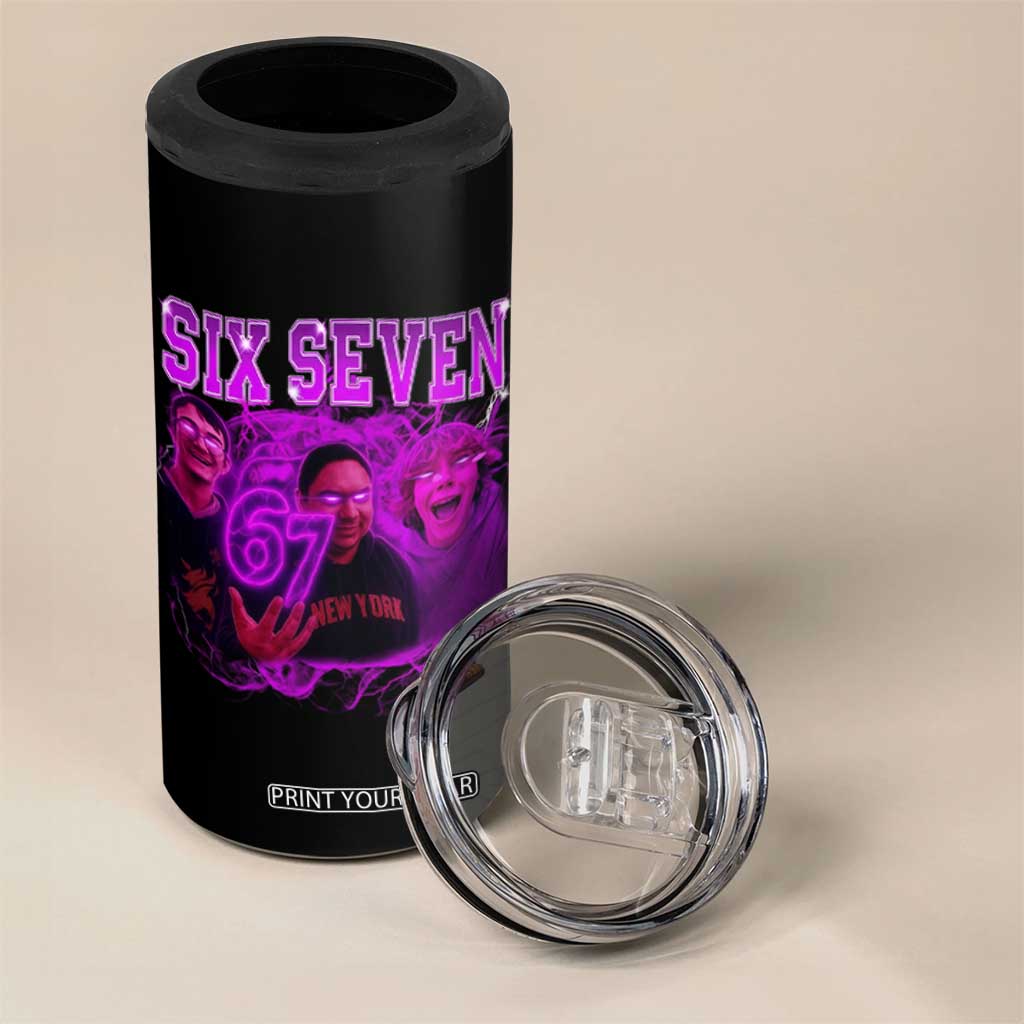 Funny Six Seven 6 7 Meme 4 in 1 Can Cooler Tumbler The Mason 67 Kid Bootleg Gen Alpha Slang TS10 Print Your Wear