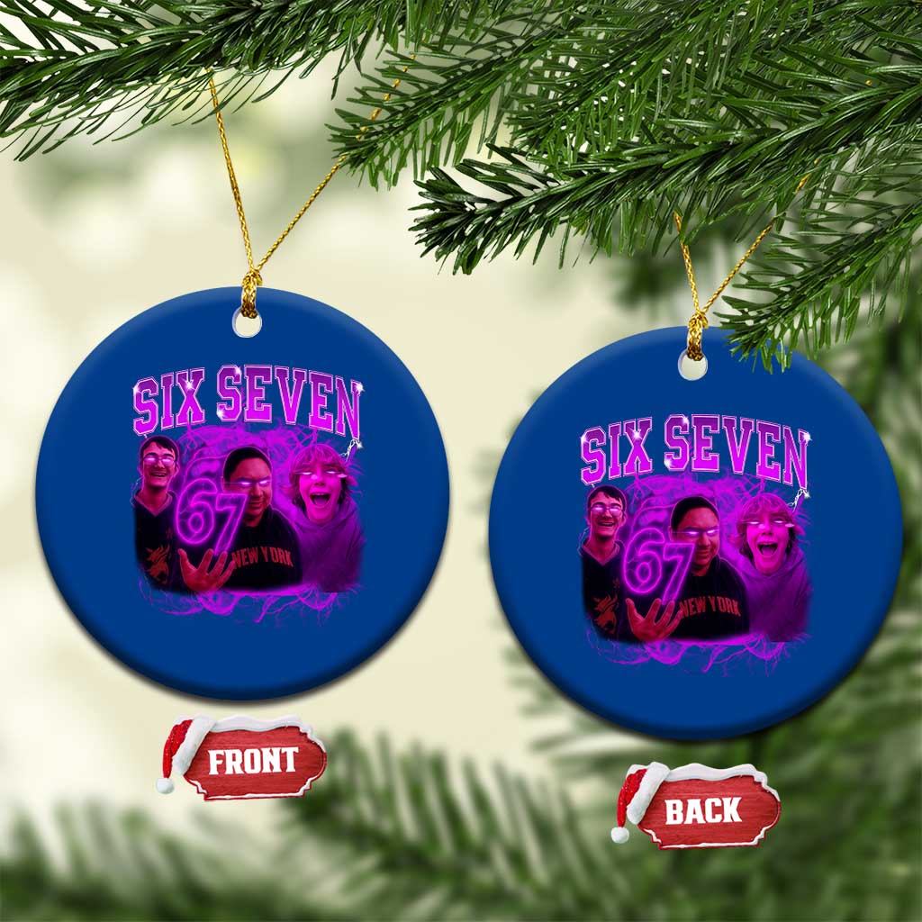 Funny Six Seven 6 7 Meme Ceramic Ornament The Mason 67 Kid Bootleg Gen Alpha Slang TS10 1pc Blue Print Your Wear