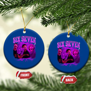 Funny Six Seven 6 7 Meme Ceramic Ornament The Mason 67 Kid Bootleg Gen Alpha Slang TS10 1pc Blue Print Your Wear