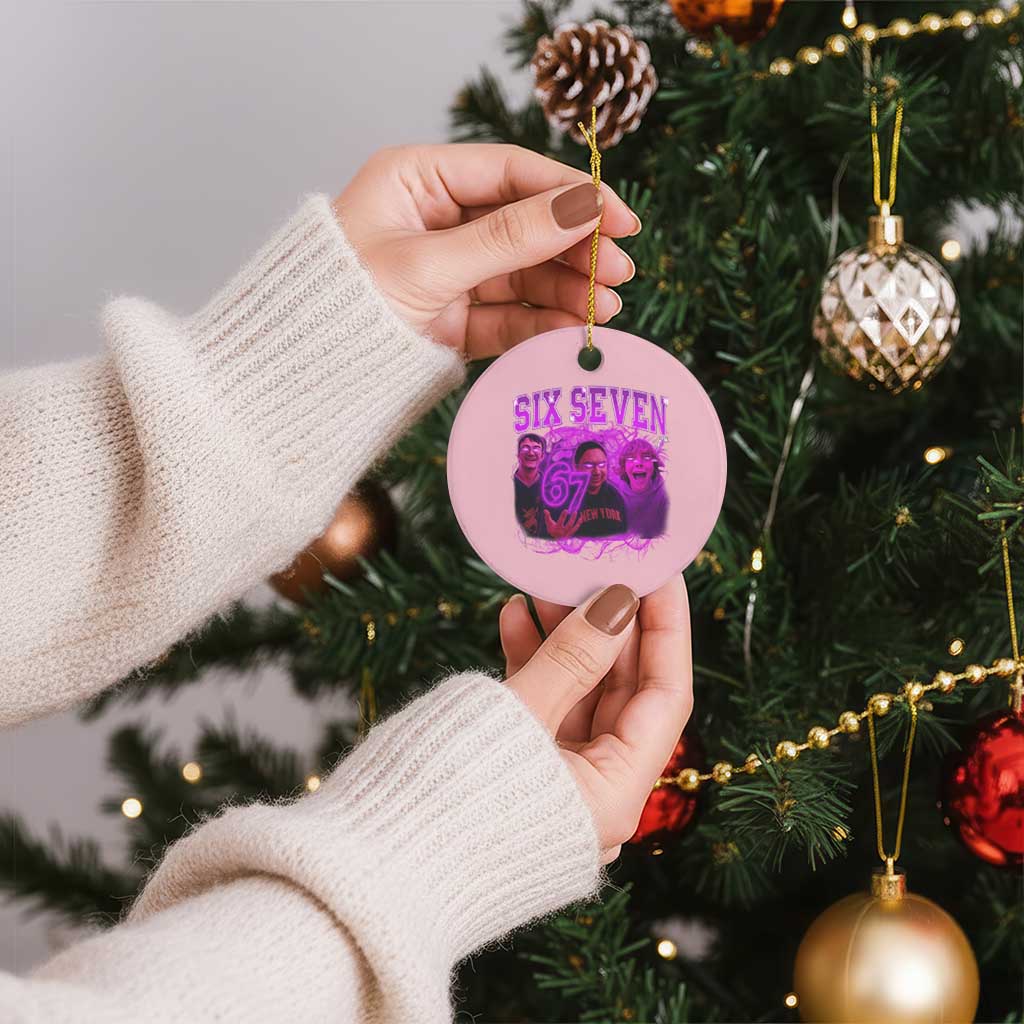 Funny Six Seven 6 7 Meme Ceramic Ornament The Mason 67 Kid Bootleg Gen Alpha Slang TS10 1pc Light Pink Print Your Wear