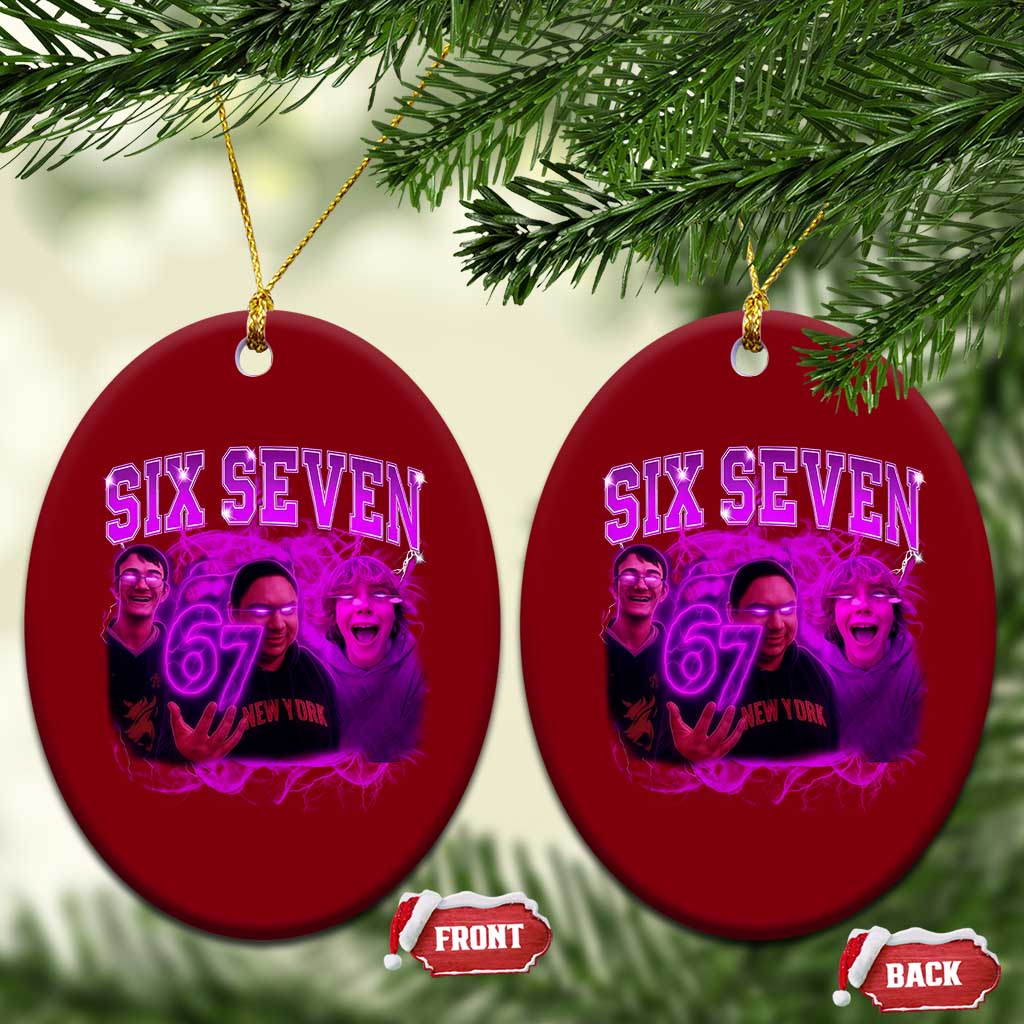 Funny Six Seven 6 7 Meme Ceramic Ornament The Mason 67 Kid Bootleg Gen Alpha Slang TS10 Print Your Wear