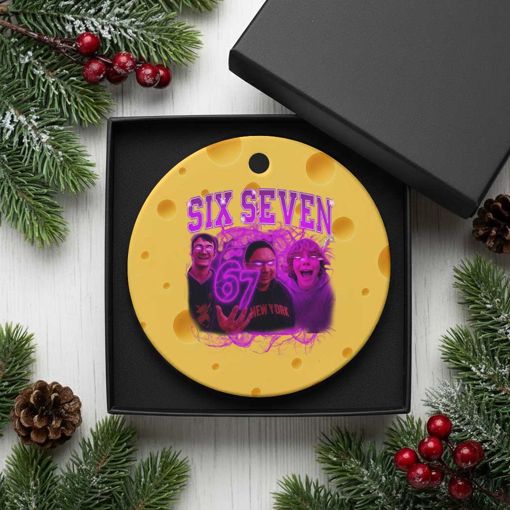 Funny Six Seven 6 7 Meme Ceramic Ornament The Mason 67 Kid Bootleg Gen Alpha Slang TS10 1pc Yellow Cheese Print Your Wear