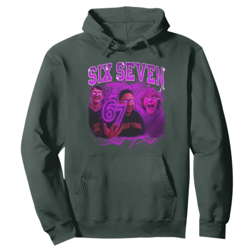 Funny Six Seven 6 7 Meme Hoodie The Mason 67 Kid Bootleg Gen Alpha Slang TS10 Dark Forest Green Print Your Wear