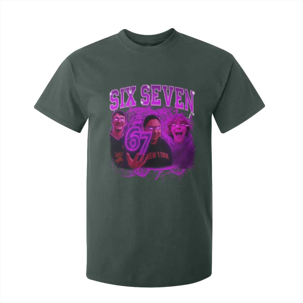 Funny Six Seven 6 7 Meme T Shirt For Kid The Mason 67 Kid Bootleg Gen Alpha Slang TS10 Dark Forest Green Print Your Wear