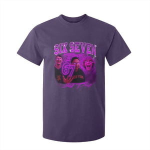 Funny Six Seven 6 7 Meme T Shirt For Kid The Mason 67 Kid Bootleg Gen Alpha Slang TS10 Purple Print Your Wear