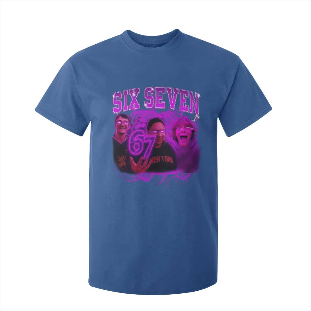 Funny Six Seven 6 7 Meme T Shirt For Kid The Mason 67 Kid Bootleg Gen Alpha Slang TS10 Royal Blue Print Your Wear
