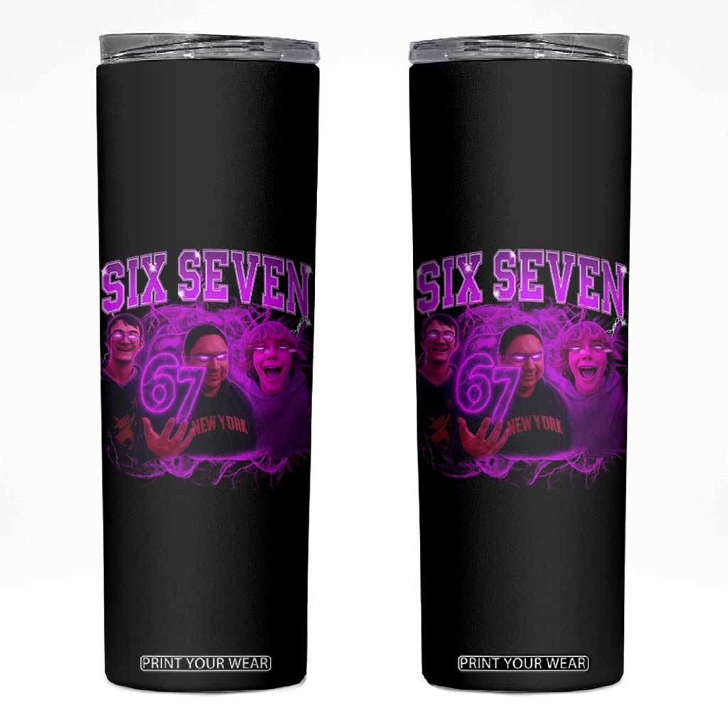 Funny Six Seven 6 7 Meme Skinny Tumbler The Mason 67 Kid Bootleg Gen Alpha Slang TS10 Black Print Your Wear