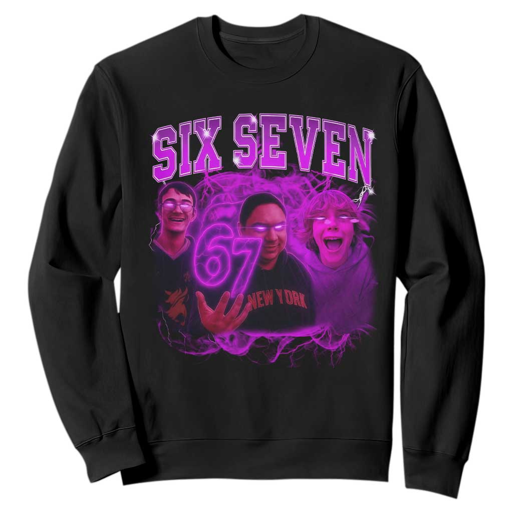 Funny Six Seven 6 7 Meme Sweatshirt The Mason 67 Kid Bootleg Gen Alpha Slang TS10 Black Print Your Wear