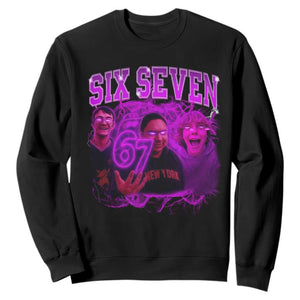 Funny Six Seven 6 7 Meme Sweatshirt The Mason 67 Kid Bootleg Gen Alpha Slang TS10 Black Print Your Wear