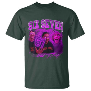 Funny Six Seven 6 7 Meme T Shirt The Mason 67 Kid Bootleg Gen Alpha Slang TS10 Dark Forest Green Print Your Wear