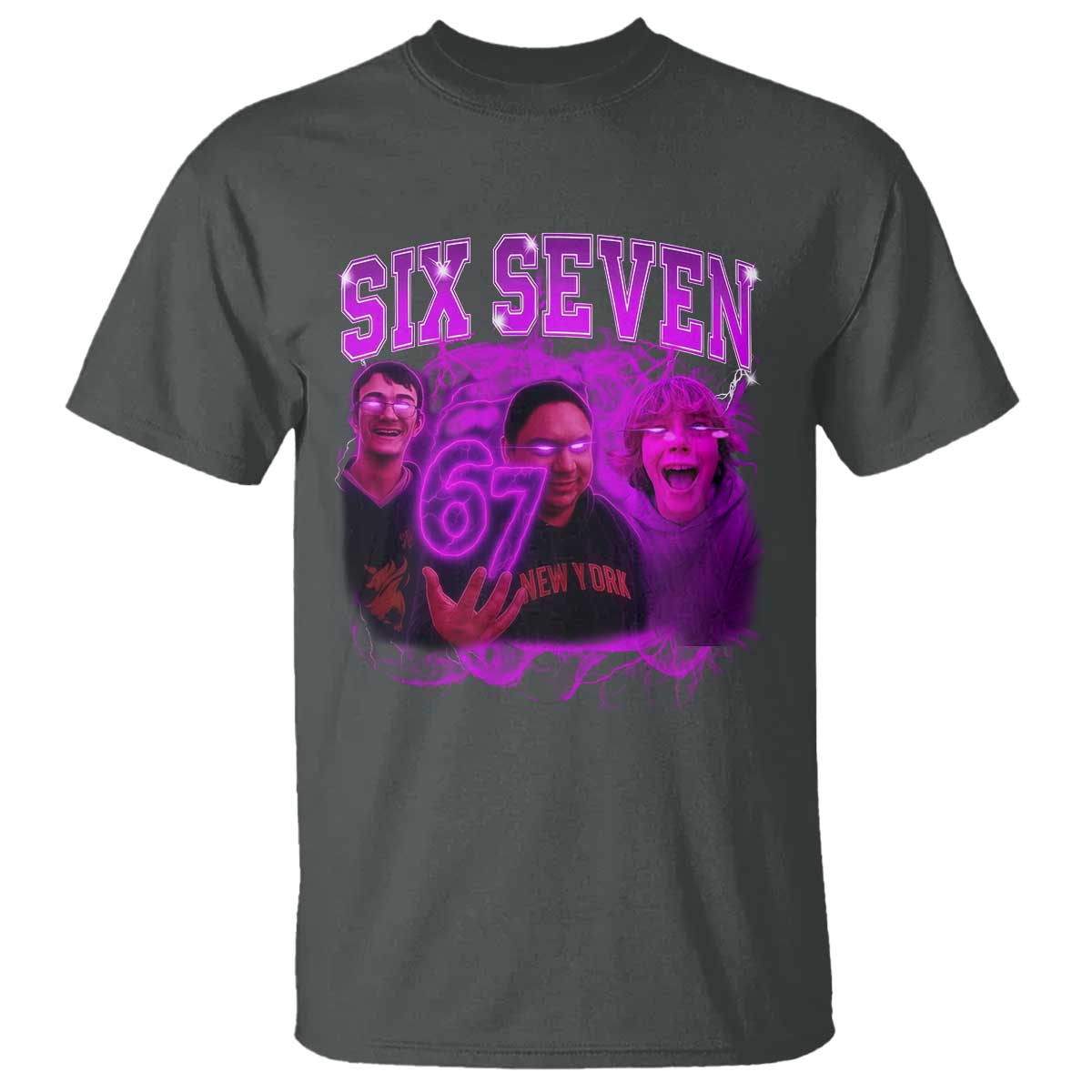 Funny Six Seven 6 7 Meme T Shirt The Mason 67 Kid Bootleg Gen Alpha Slang TS10 Dark Heather Print Your Wear