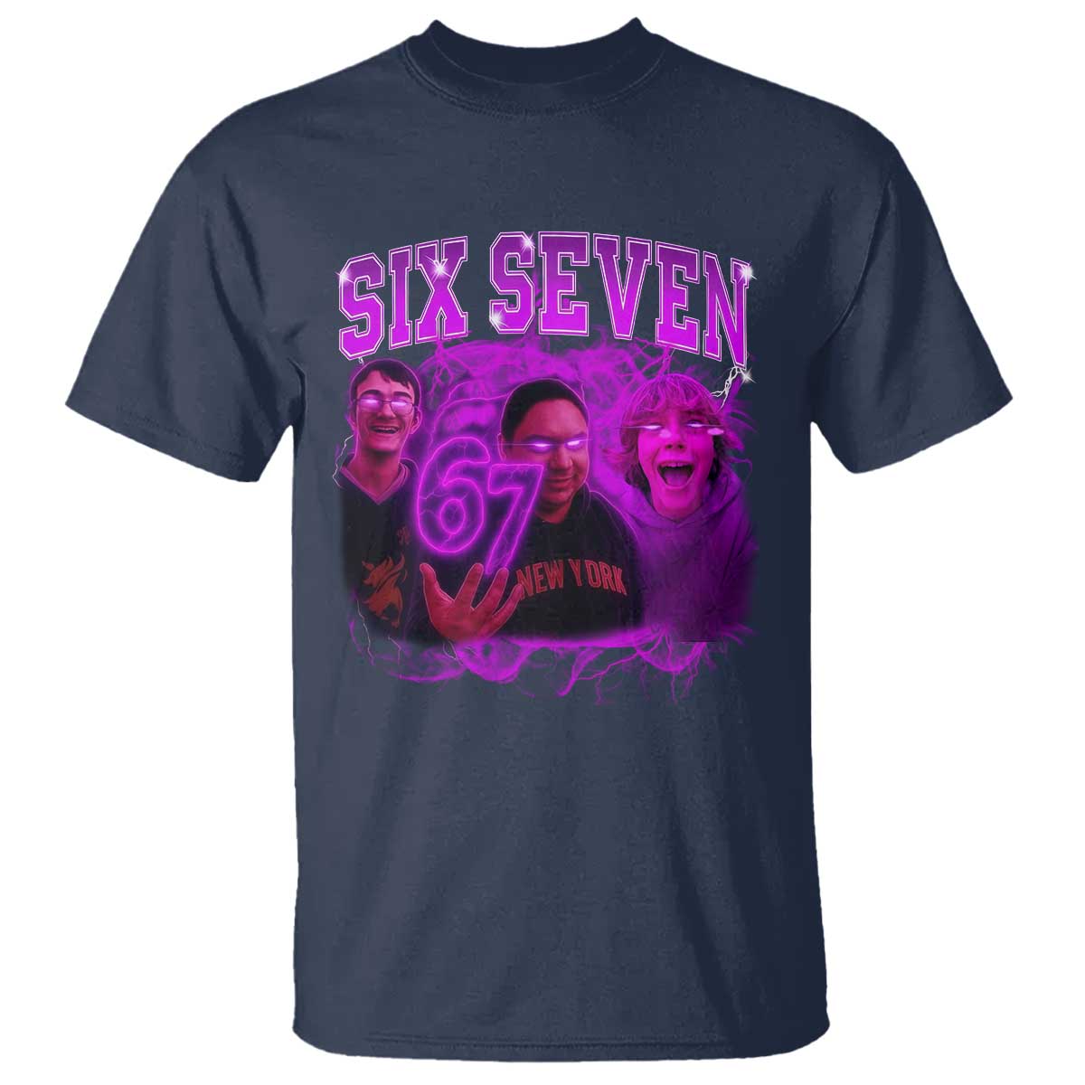 Funny Six Seven 6 7 Meme T Shirt The Mason 67 Kid Bootleg Gen Alpha Slang TS10 Navy Print Your Wear