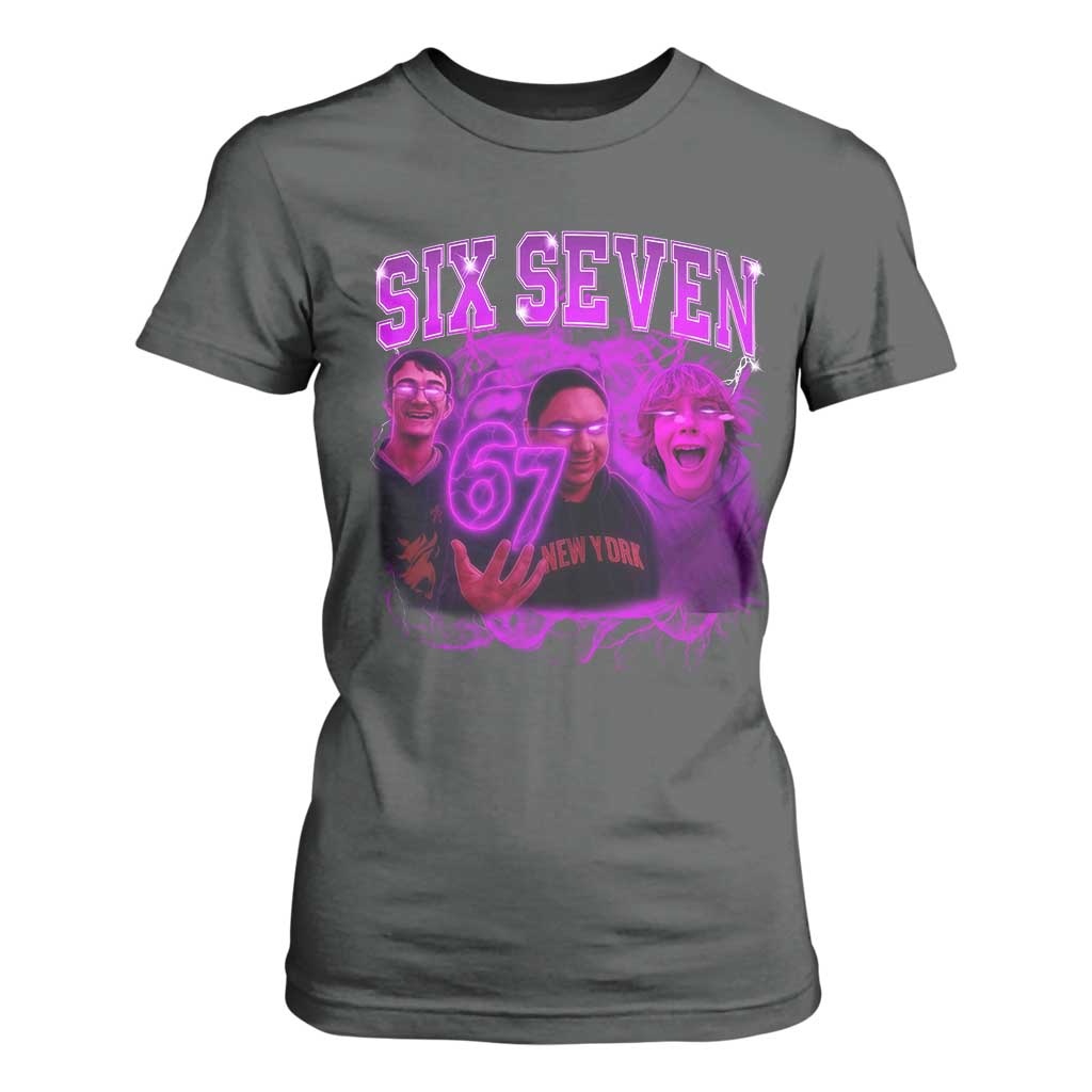 Funny Six Seven 6 7 Meme T Shirt For Women The Mason 67 Kid Bootleg Gen Alpha Slang TS10 Dark Heather Print Your Wear