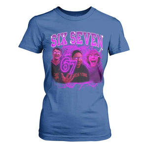 Funny Six Seven 6 7 Meme T Shirt For Women The Mason 67 Kid Bootleg Gen Alpha Slang TS10 Royal Blue Print Your Wear
