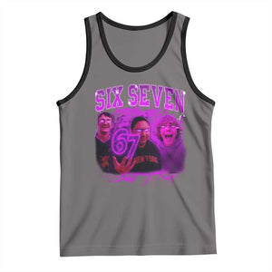 Funny Six Seven 6 7 Meme Tank Top The Mason 67 Kid Bootleg Gen Alpha Slang TS10 Deep Heather Black Print Your Wear