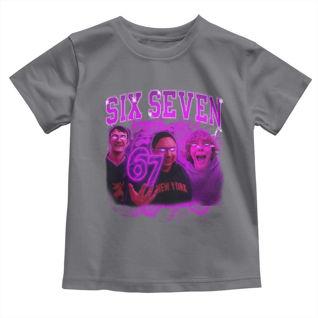 Funny Six Seven 6 7 Meme Toddler T Shirt The Mason 67 Kid Bootleg Gen Alpha Slang TS10 Charcoal Print Your Wear