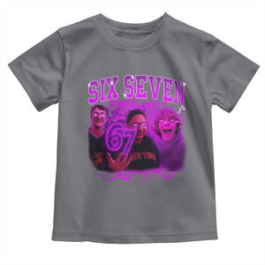 Funny Six Seven 6 7 Meme Toddler T Shirt The Mason 67 Kid Bootleg Gen Alpha Slang TS10 Charcoal Print Your Wear