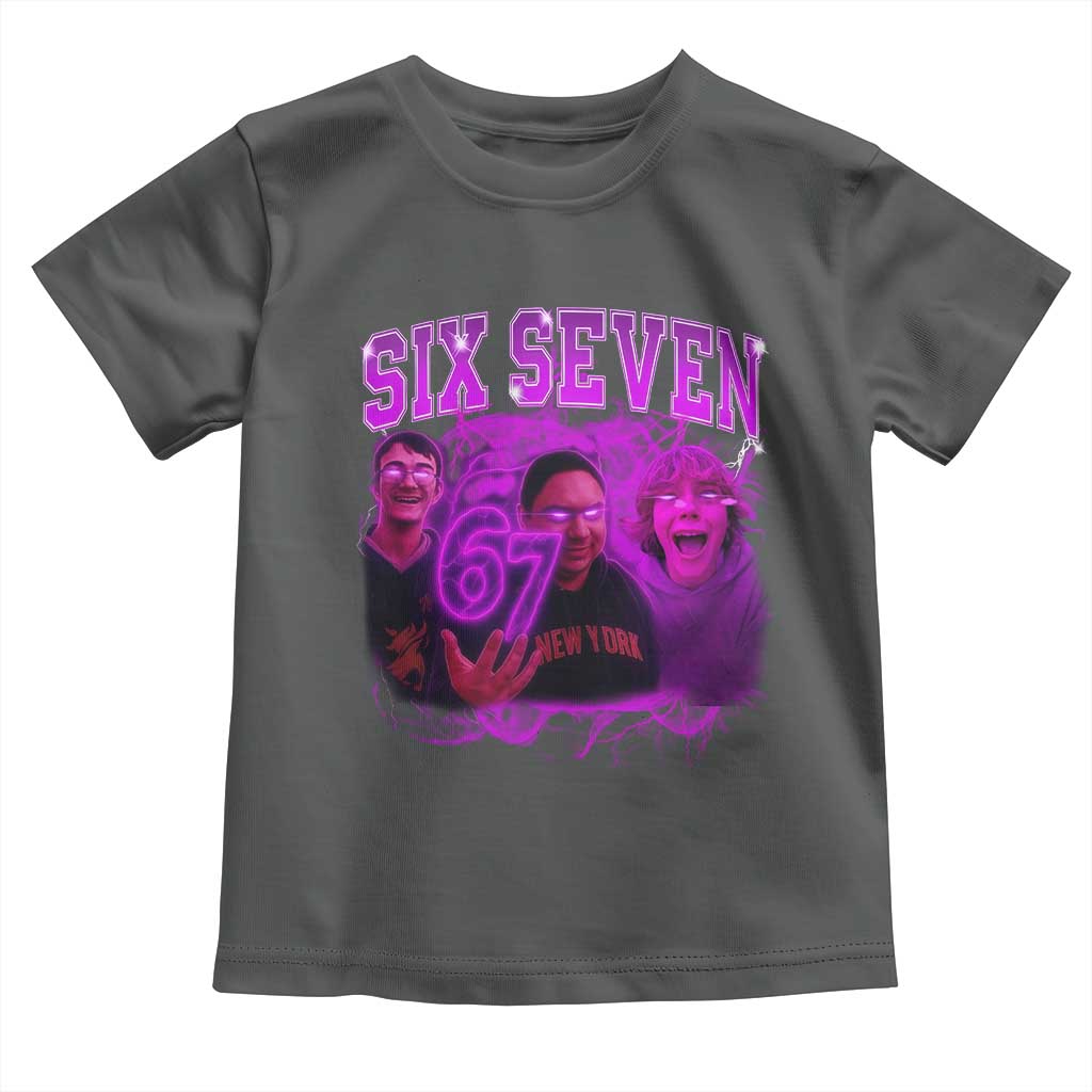 Funny Six Seven 6 7 Meme Toddler T Shirt The Mason 67 Kid Bootleg Gen Alpha Slang TS10 Dark Heather Print Your Wear