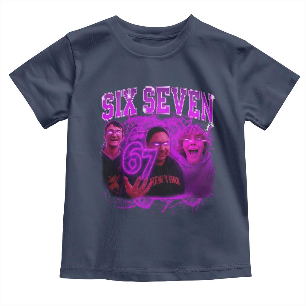 Funny Six Seven 6 7 Meme Toddler T Shirt The Mason 67 Kid Bootleg Gen Alpha Slang TS10 Navy Print Your Wear