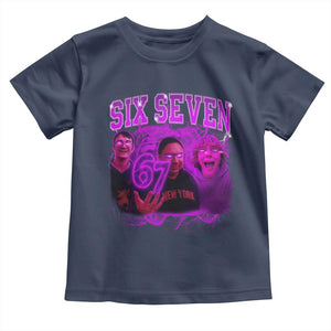 Funny Six Seven 6 7 Meme Toddler T Shirt The Mason 67 Kid Bootleg Gen Alpha Slang TS10 Navy Print Your Wear