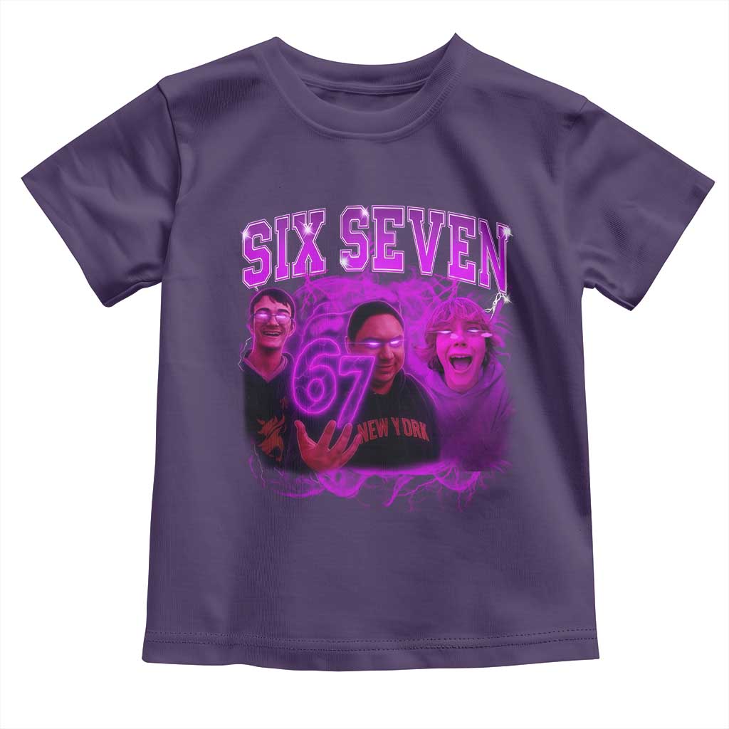 Funny Six Seven 6 7 Meme Toddler T Shirt The Mason 67 Kid Bootleg Gen Alpha Slang TS10 Purple Print Your Wear