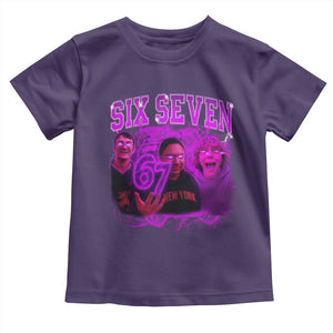 Funny Six Seven 6 7 Meme Toddler T Shirt The Mason 67 Kid Bootleg Gen Alpha Slang TS10 Purple Print Your Wear